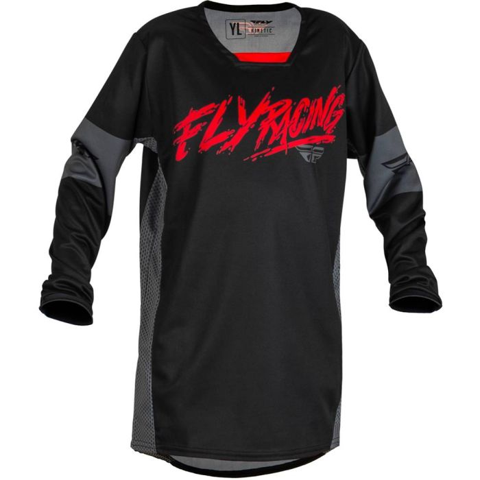 Fly Mx-Jersey Kinetic Youth Khaos Black/Red/Grey | Gear2win