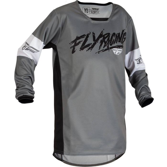 Fly Mx-Jersey Kinetic Youth Khaos Grey/Black/White | Gear2win
