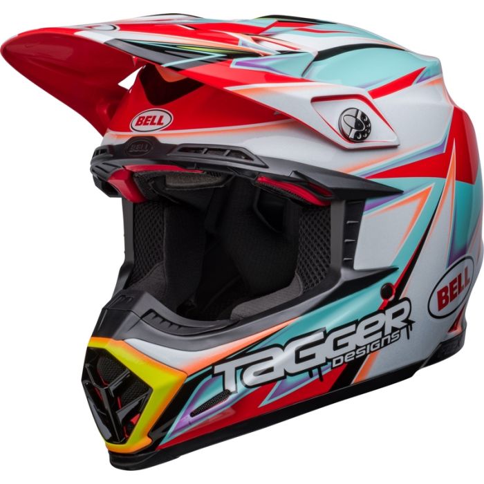 Bell Moto-9S Flex Tagger Edge Helmet - White/Aqua | Gear2win