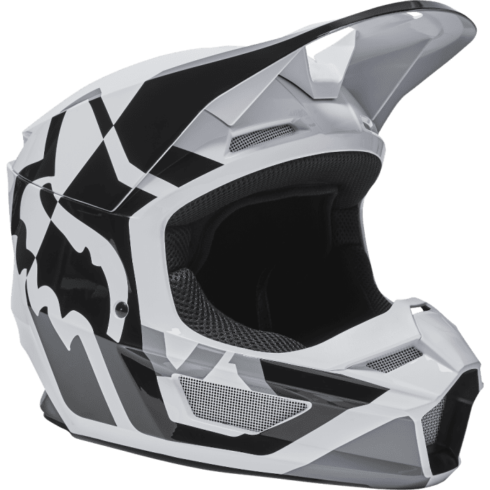 Fox Youth V1 Lux Helmet Black White
