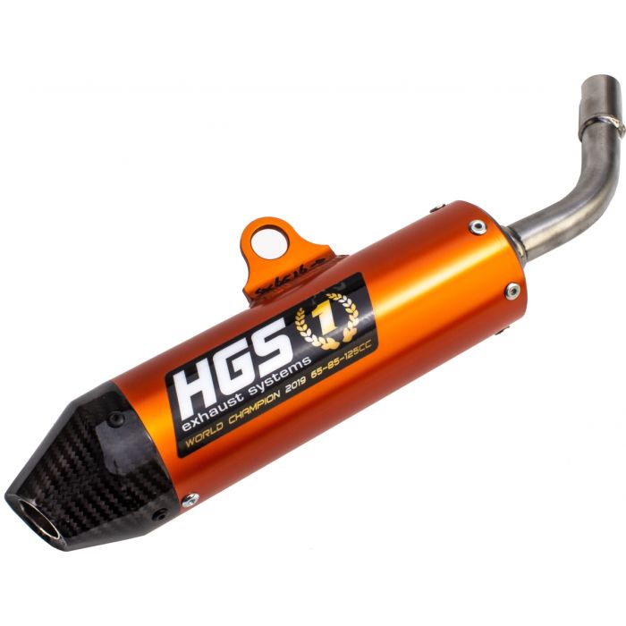 HGS - KTM/HSQ SX/TC 65 16- SILENCER ALU ORANGE CARBON END CAP