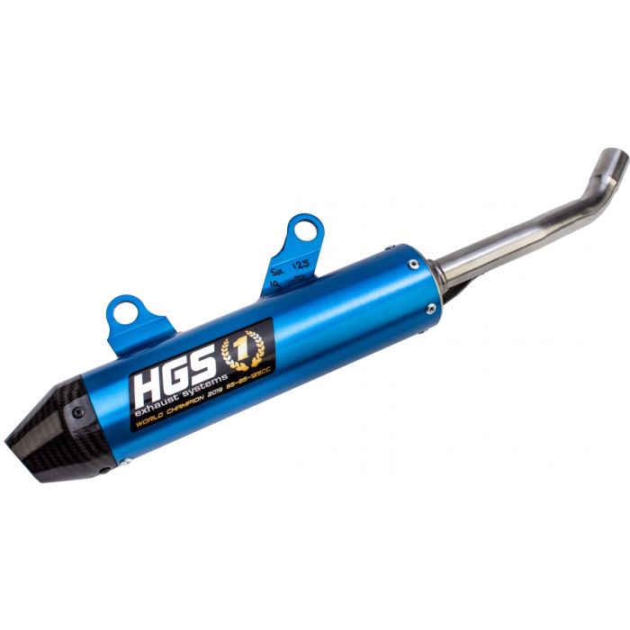 HGS - KTM/HSQ SX/TC 150 19- SILENCER ALU BLUE CARBON END CAP