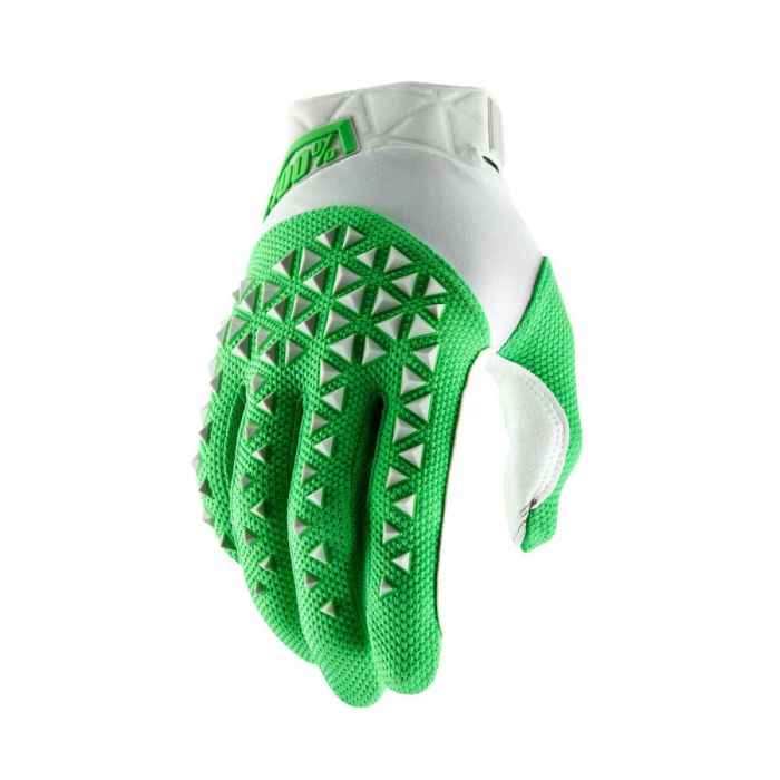 100% Airmatic Glove Silver Lime Green