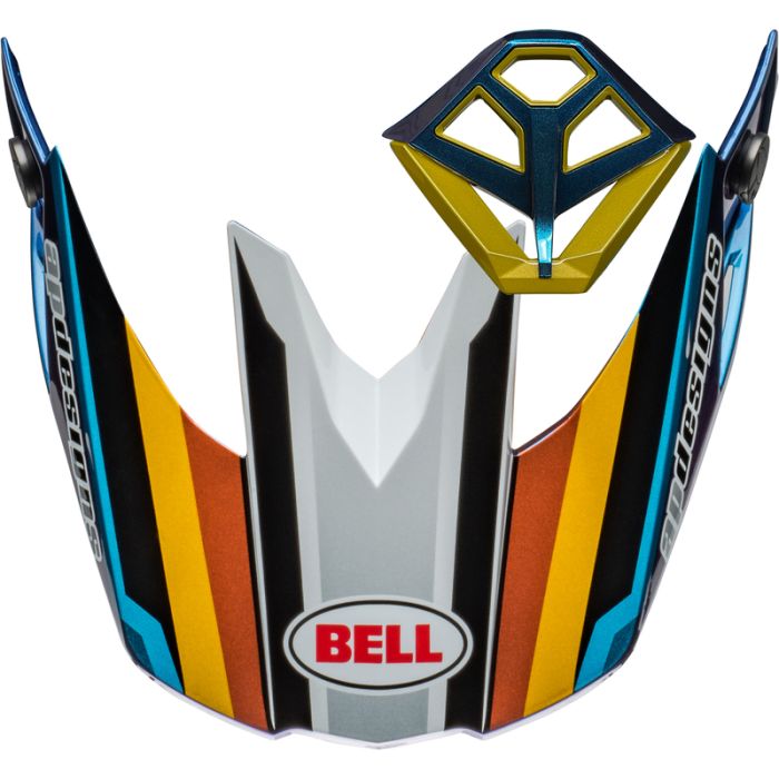 BELL Moto-10 Spherical Peak and Mouthpiece Kit - Tomac Replica 24 Gloss White/Gold | Gear2win