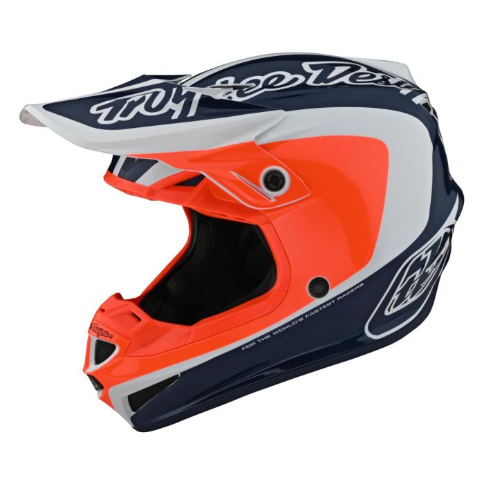 Troy Lee Designs Youth SE4 Polyacrylite Helmet Corsa Navy / Orange