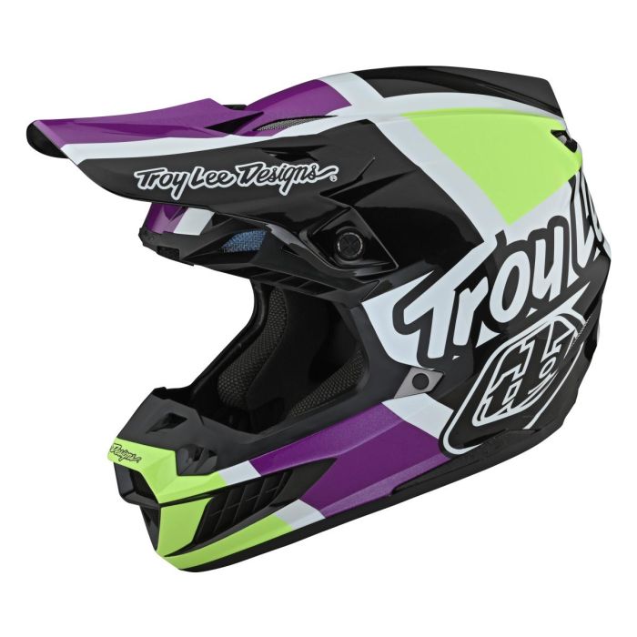 Troy Lee Designs SE5 ECE Composite Helmet Quattro White / Glo Green