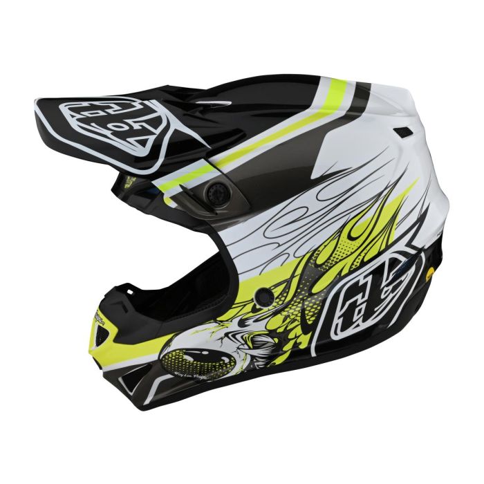 Troy Lee Designs Se4 Polyacrylite Mips Helmet Skooly Black/Yellow