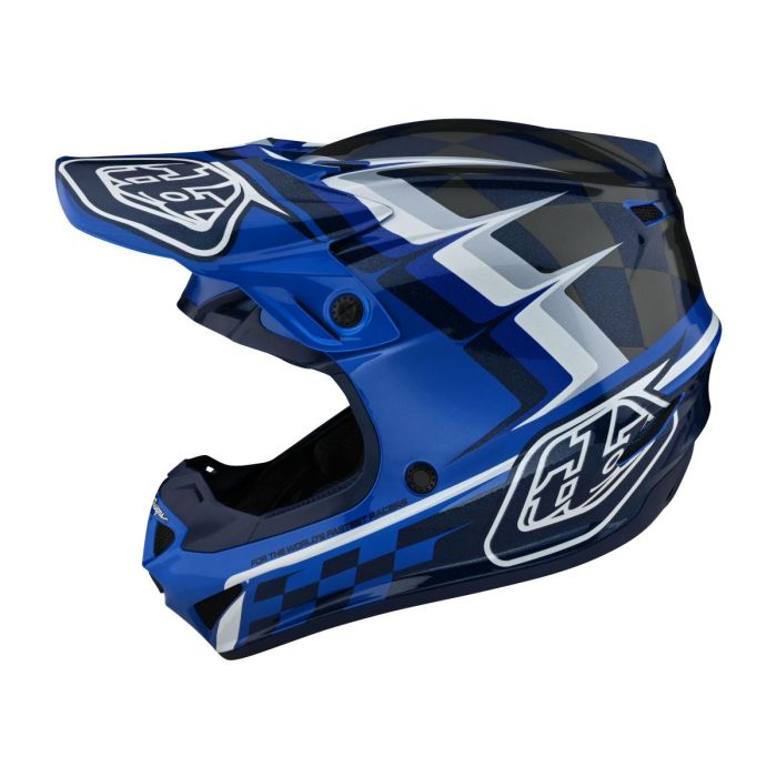 Troy Lee Designs Se4 Polyacrylite Mips Helmet Warped Blue