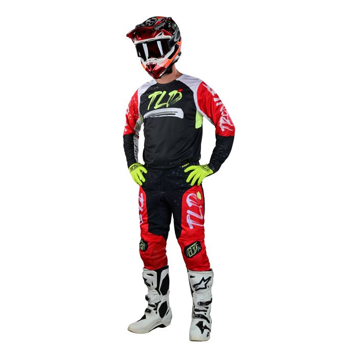 Troy Lee Designs Gp Pro Particial Black/Glo Red Gear Combo