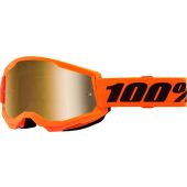100% Goggle Strata 2 Neon Orange Mirror Gold