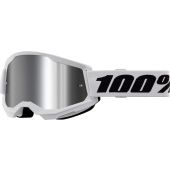 100% Goggle Strata 2 White Mirror Silver