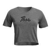 Thor Tee Women Script Crop Top Charcoal