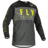 Fly Mx-Jersey F-16 Youth Grey-Black-Yel. Fluo