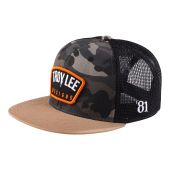 Troy Lee Designs Trucker Snapback Cap, Bolt Patch, Black/Forest Camo, One Size