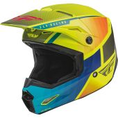 Fly Helmet Youth Ece Kinetic Drift Blue-Yel. Fluo-Charcoal