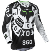 Fox 360 Nobyl Jersey Black White,Fox 360 Nobyl Cross shirt Zwart Wit,Fox 360 Nobyl Motocross-Shirt Schwarz Weiss | Gear2win
