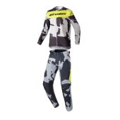 Alpinestars Youth Racer Tactical Cast Gray Camo Yellow Fluo Gear Combo