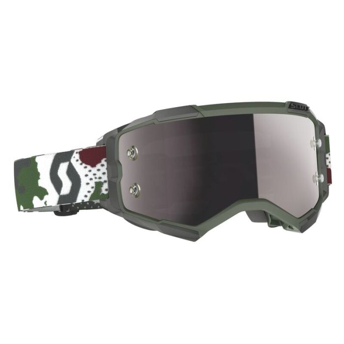 Scott Fury Goggle Camo Edition Dark Green Silver Chrome Works