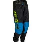 Fly Mx-Pant Kinetic Youth Khaos Black/Hi-Vis/Cyan