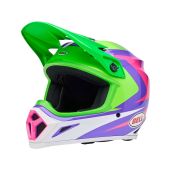 Bell Mx-9 Mips Motocross Helmet Jackal Gloss HiViz Green Purple