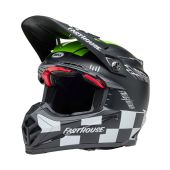 Bell Moto9S Flex Motocross Helmet Fasthouse Smoke Bomb Matte Gloss Black/Hiviz Yellow