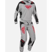 Fly Racing Kinetic Sym | Light Grey/Red/Black Gear Combo