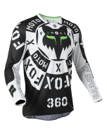 Fox 360 Nobyl Jersey Black White,Fox 360 Nobyl Cross shirt Zwart Wit,Fox 360 Nobyl Motocross-Shirt Schwarz Weiss | Gear2win