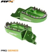 RFX Pro Series 2 Footrests (Green) - Kawasaki KXF250/450