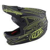 Troy Lee Designs D3 Fiberlite Helmet Spiderstripe Gray/Yellow | Gear2win BMX