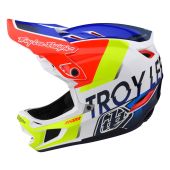 Troy Lee Designs D4 Composite Mips Helmet Qualifier White/Blue | Gear2win BMX