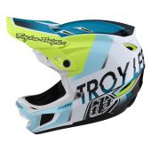 Troy Lee Designs D4 Composite Mips Helmet Qualifier White/Green